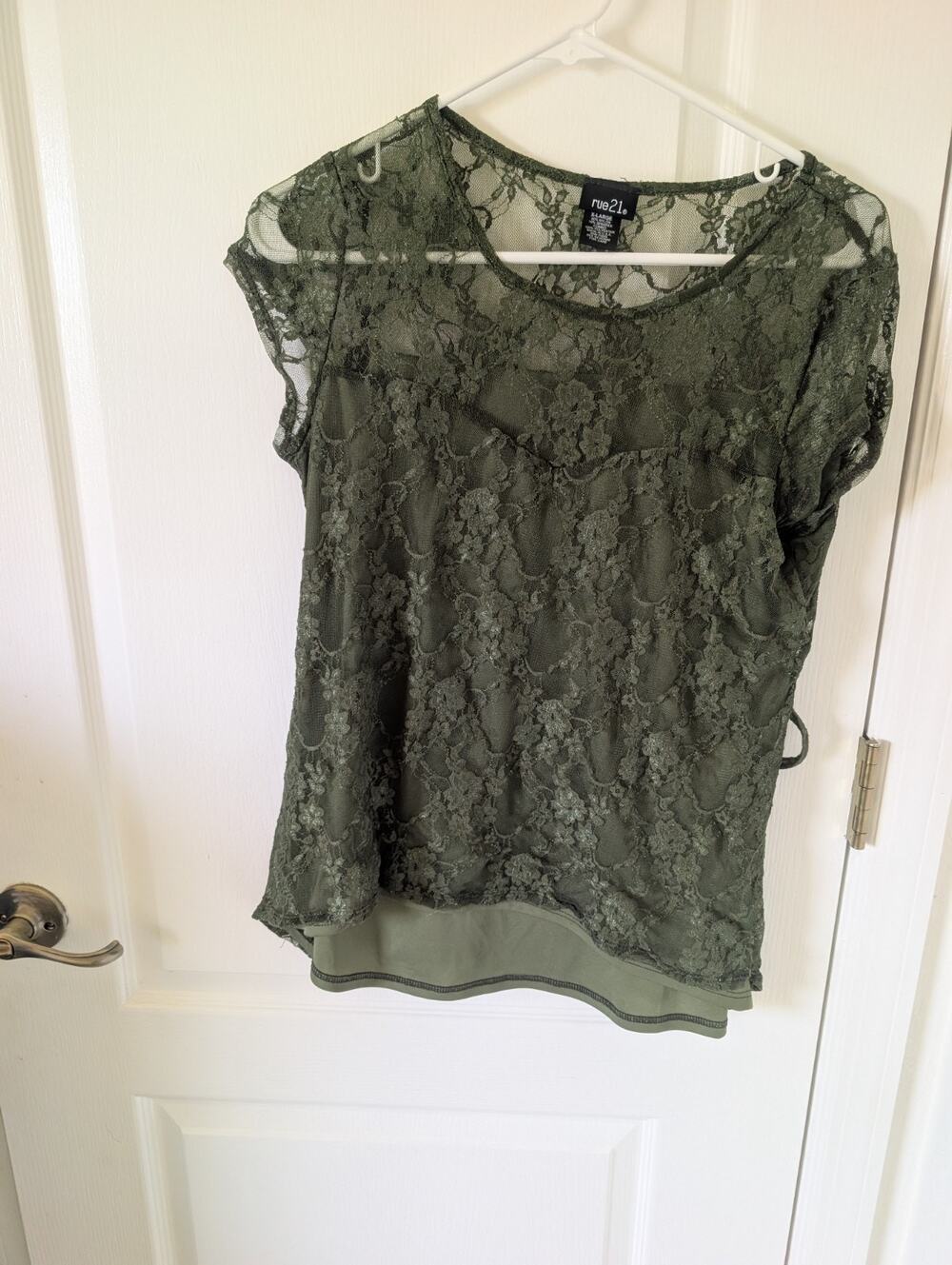 Rue 21 Floral Lace Shirts Juniors XL Coquette , Romantic ,Feminine Glam